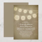 ヴィンテージ灯篭ラスティック結婚式招待状 招待状 (正面/裏面)