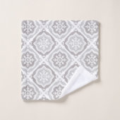 ヴィンテージ灰色のタイル バスタオルセット (ウォッシュタオル)