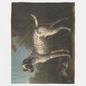 ヴィンテージ灰色の斑点のあるハウンドジョン・ウットン フリースブランケット (正面)