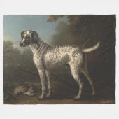 ヴィンテージ灰色の斑点のあるハウンドジョン・ウットン フリースブランケット (正面(横))