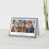 ヴィンテージ灰色の雪片クリスマスフォト シーズンカード (正面)