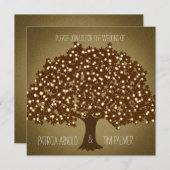 ヴィンテージ点灯ツリー素朴結婚式招待状 招待状 (正面/裏面)