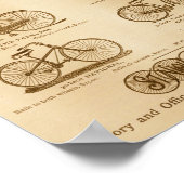 ヴィンテージ無双の自転車とアートポスター ポスター (角)