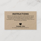 ヴィンテージ無料サンプルの材料ありがとう 名刺 (裏面)