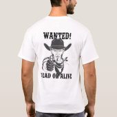 ヴィンテージ無法者カウボーイ賞金首ポスター Tシャツ (裏面)