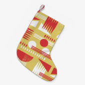 ヴィンテージ無煙抽象芸術幾何モダンスタイル  スモールクリスマスストッキング (正面 (吊り時))