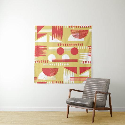 ヴィンテージ無煙抽象芸術幾何モダンスタイル タペストリー (インサイチュ)