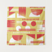 ヴィンテージ無煙抽象芸術幾何モダンスタイル タペストリー (正面)