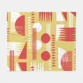 ヴィンテージ無煙抽象芸術幾何モダンスタイル  フリースブランケット (正面(横))