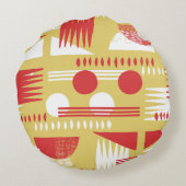 ヴィンテージ無煙抽象芸術幾何モダンスタイル  ラウンドクッション (裏面)