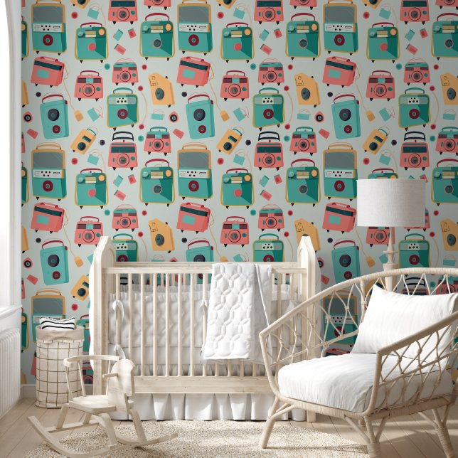 ヴィンテージ無線イラストレーション 壁紙 (キッズ)