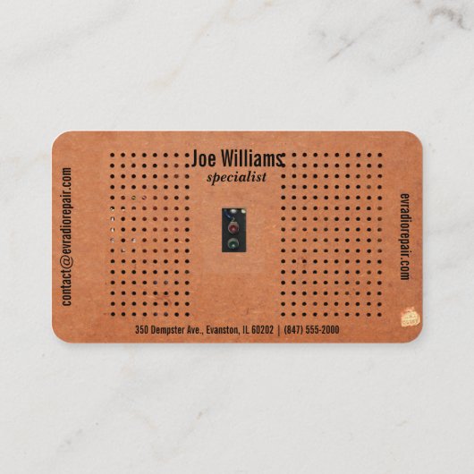 ヴィンテージ無線修理名刺 名刺 (裏面)