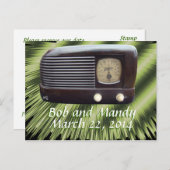 ヴィンテージ無線招待状カスタマイズ 案内ポストカード (正面/裏面)