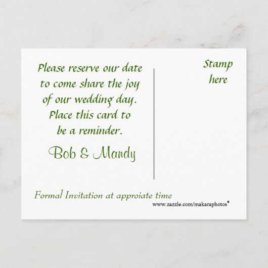 ヴィンテージ無線招待状カスタマイズ 案内ポストカード (裏面)