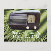 ヴィンテージ無線招待状カスタマイズ 案内ポストカード (正面)