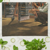 ヴィンテージ無線機材固定具 キッチンタオル (折り畳み)