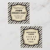 ヴィンテージ無色スタイル理容師ロイヤリティ スクエア名刺 (正面/裏面)