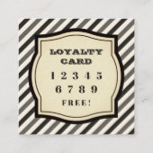 ヴィンテージ無色スタイル理容師ロイヤリティ スクエア名刺 (裏面)