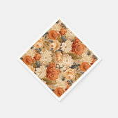 ヴィンテージ焼きオレンジタンベージュ スタンダードカクテルナプキン (角)