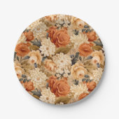 ヴィンテージ焼きオレンジタンベージュ ペーパープレート (正面)