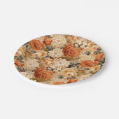 ヴィンテージ焼きオレンジタンベージュ ペーパープレート (アングル)