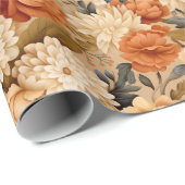 ヴィンテージ焼きオレンジタンベージュ ラッピングペーパー (ロールコーナー)