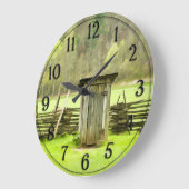 ヴィンテージ煙山の離れ家旅行写真 ラージ壁時計 (傾斜)