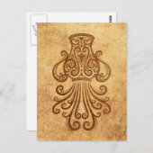 ヴィンテージ熟成アクエリアス〔占星術の〕十二宮図 ポストカード (正面/裏面)