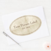 ヴィンテージ熟成パーチメントあなたのプライベートラベルオーバル 楕円形シール (封筒)