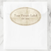 ヴィンテージ熟成パーチメントあなたのプライベートラベルオーバル 楕円形シール (バッグ)