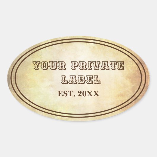 ヴィンテージ熟成パーチメントあなたのプライベートラベルオーバル 楕円形シール (正面)