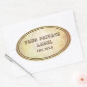 ヴィンテージ熟成パーチメントあなたのプライベートラベルオーバル 楕円形シール (封筒)