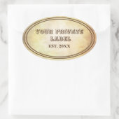 ヴィンテージ熟成パーチメントあなたのプライベートラベルオーバル 楕円形シール (バッグ)