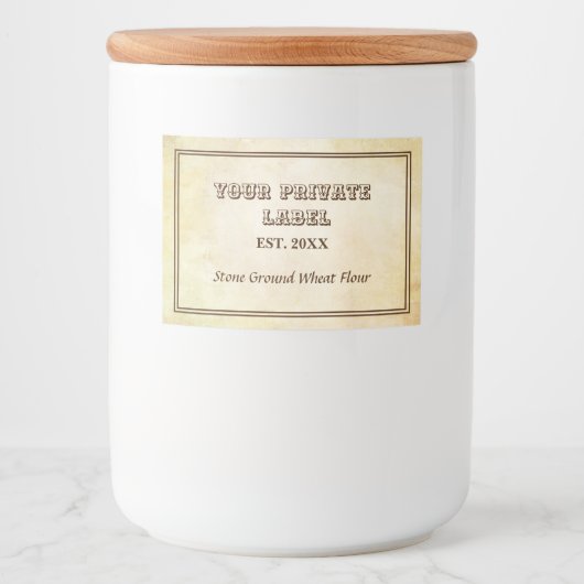 ヴィンテージ熟成パーチメントあなたのプライベートラベルフード フードラベル (正面)