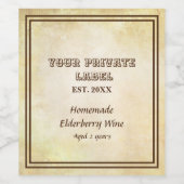 ヴィンテージ熟成パーチメントあなたのプライベートラベルワイン ワインラベル (シングルラベル)