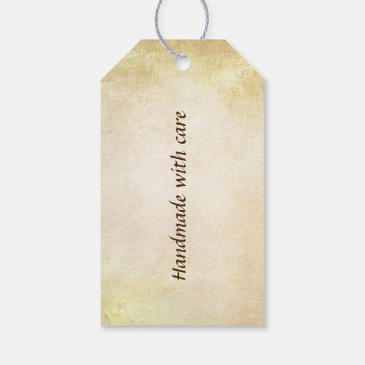 ヴィンテージ熟成パーチメントプライベートラベルスクエア ギフトタグ (裏面)