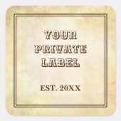 ヴィンテージ熟成パーチメントプライベートラベルスクエア スクエアシール (正面)