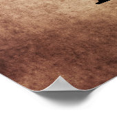 ヴィンテージ熟成ライトダークブラウン羊皮紙紙 ポスター (角)