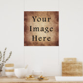 ヴィンテージ熟成ライトダークブラウン羊皮紙紙 ポスター (キッチン)