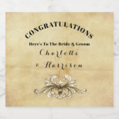 ヴィンテージ熟成動揺してスタイリッシュ スパークリングワインラベル (シングルラベル)