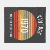 ヴィンテージ熟成誕生年レトロ日 フリースブランケット (正面(横))