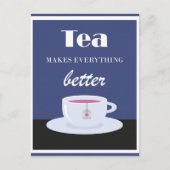 ヴィンテージ熱いお茶で全てが良くなる ポストカード (正面)