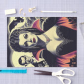 ヴィンテージ熱ヴァンパイア女性 薄葉紙 (クラフト)