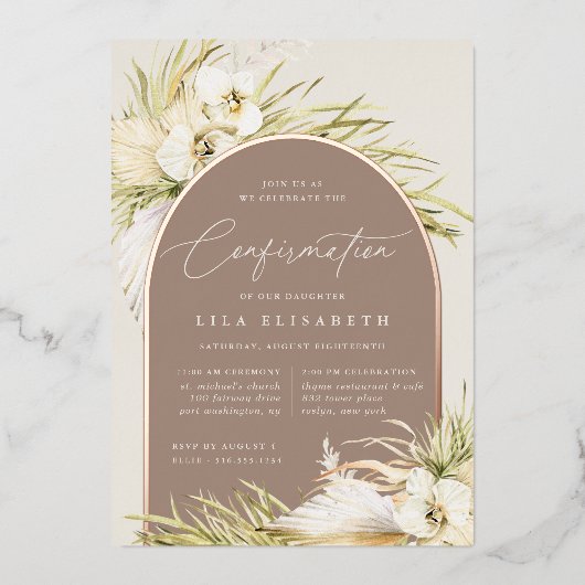 ヴィンテージ熱帯の確認 箔招待状 (正面)