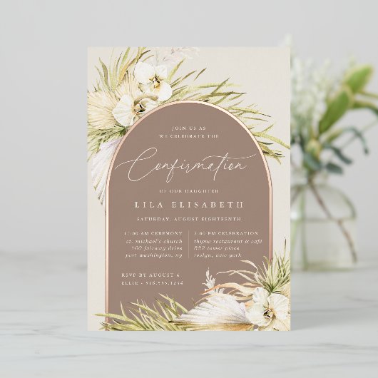 ヴィンテージ熱帯の確認 箔招待状 (立ち正面)