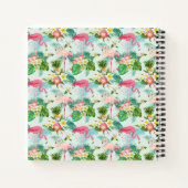 ヴィンテージ熱帯の花と鳥 ノートブック (裏面)