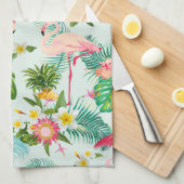 ヴィンテージ熱帯の花鳥 キッチンタオル (四つ折り)