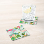 ヴィンテージ熱帯の花鳥 スクエアペーパーコースター (インサイチュ)