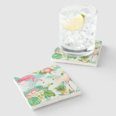 ヴィンテージ熱帯の花鳥 ストーンコースター (横)