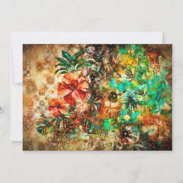ヴィンテージ熱帯オウムフローラハイビスカス シーズンカード